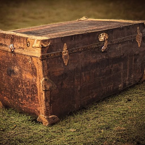 old trunk with pending works realistic, soft light, 4K quality, evoking a sense of melancholy and longing (stable diffusion)